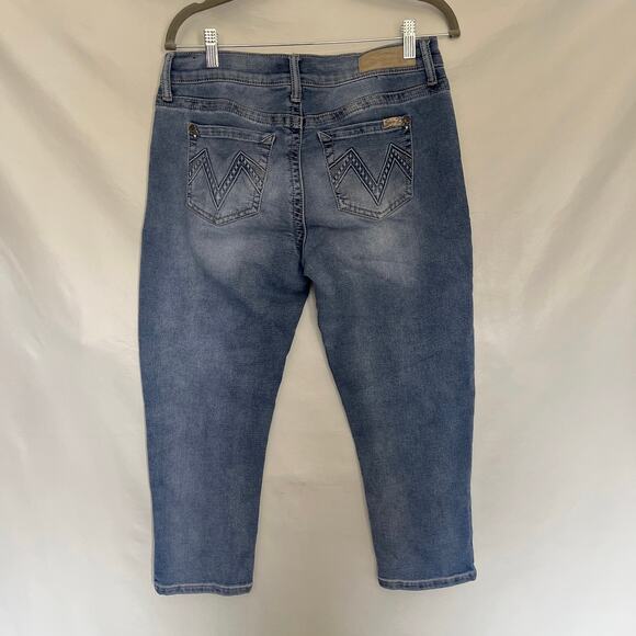 SEVEN 7 Girlfriend Capri Womens Jeans Sz 6 Medium Wash Midrise Denim Straight - Picture 5 of 10